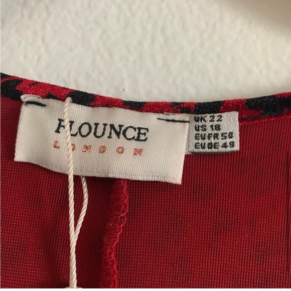 Flounce via ASOS Red Velvet Knot Dress. - Picture 5 of 5